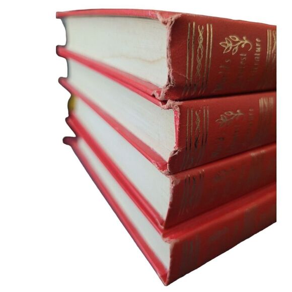 Worlds Greatest Literature Fountain Press 1965 Hardback Red Gold Gilted 4 Books - Picture 5 of 8